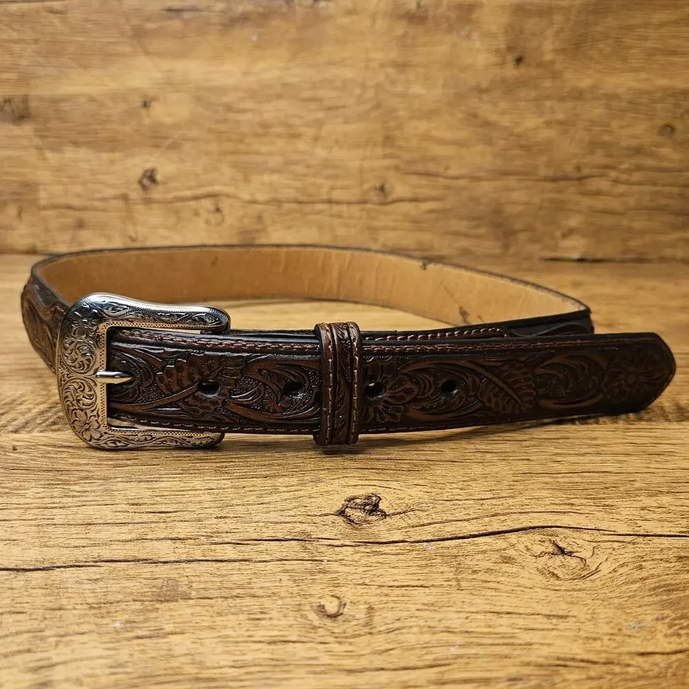 Cody James Brown Etched Western Belt size 26